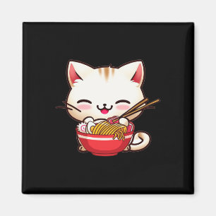 Aimant Kawaii Chat Ramen Aimer Nourriture Japonaise Amusa