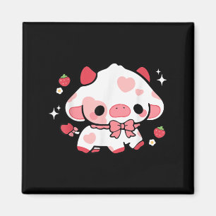 Aimant Kawaii Cow fraise mignonne Aesthétique Anime Girls