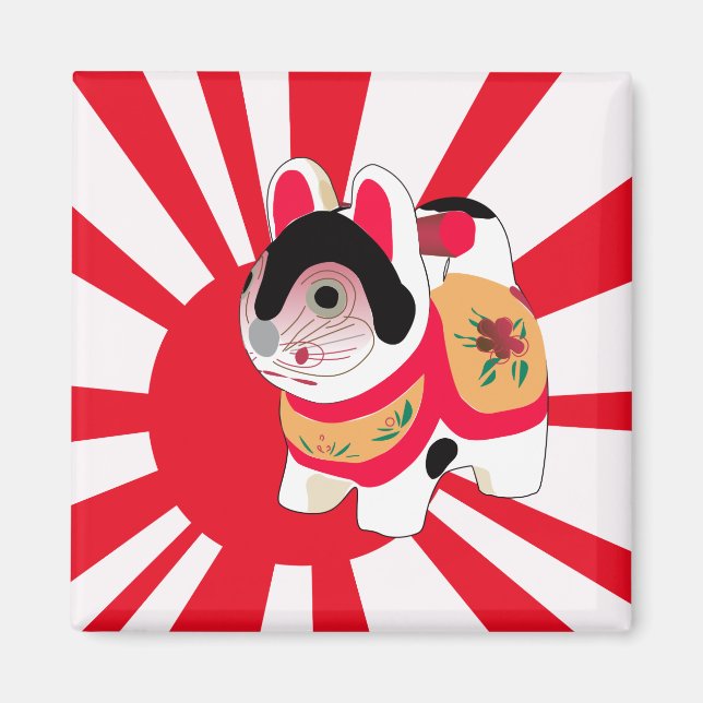 Aimant kawaii dessin animé kitty japonaise Lucky Cat (Devant)