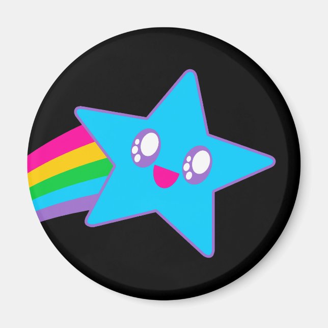 Aimant Kawaii Rave Neon Star Rainbow (Devant)