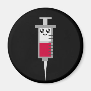 AIMANT KAWAII SYRINGE TIRÉ MÉDICALE HEUREUX VISAGE