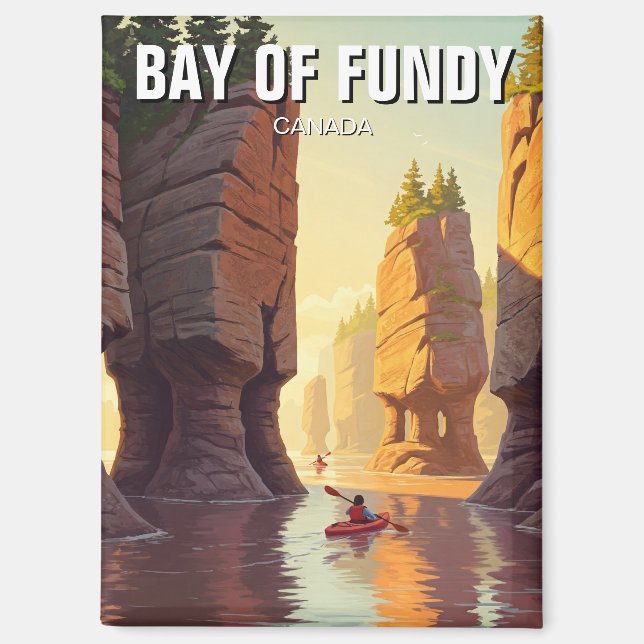 Aimant Kayak dans la baie de Fundy Nouvelle-Écosse Canada (Recto)
