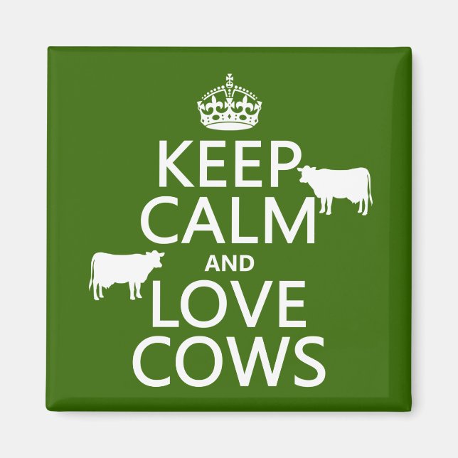 Aimant Keep Calm and Love Cows (Devant)
