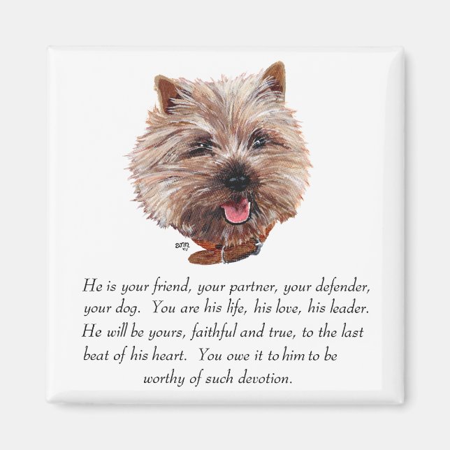 Aimant Keepsaké Cairn Terrier - Homme (Devant)