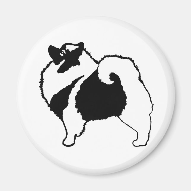 Aimant Keeshond Graphics - Cute Original Chig Art (Devant)