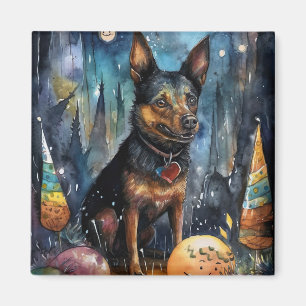Aimant Kelpie australienne d'Halloween avec la peur Citro