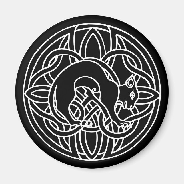 Aimant Keltisches Tribal Magische Katze (Devant)