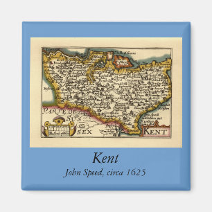 Aimant Kent Comté Angleterre Ancien Antiquaire John Carte