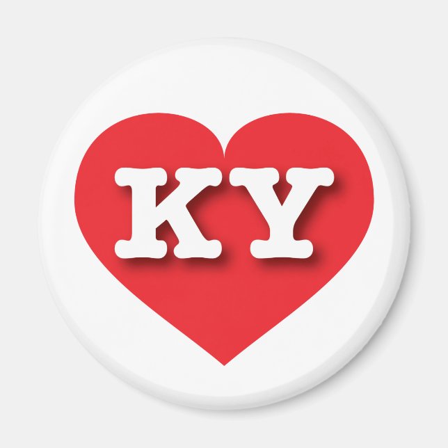 Aimant Kentucky Red Heart - J'aime KY (Devant)