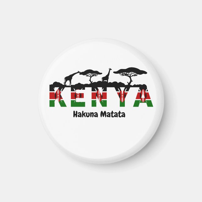 Aimant Kenya Hakuna Matata Fridge Magnet. (Devant)
