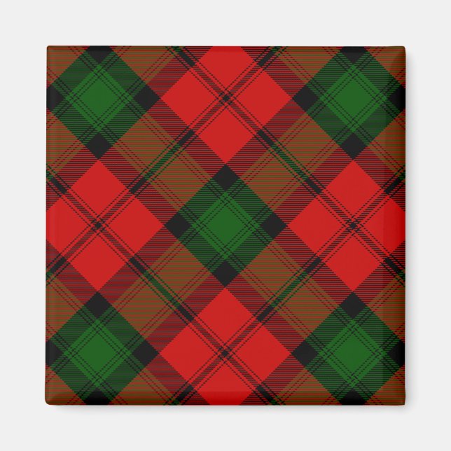 Aimant Kerr tartan rouge vert plaid (Devant)