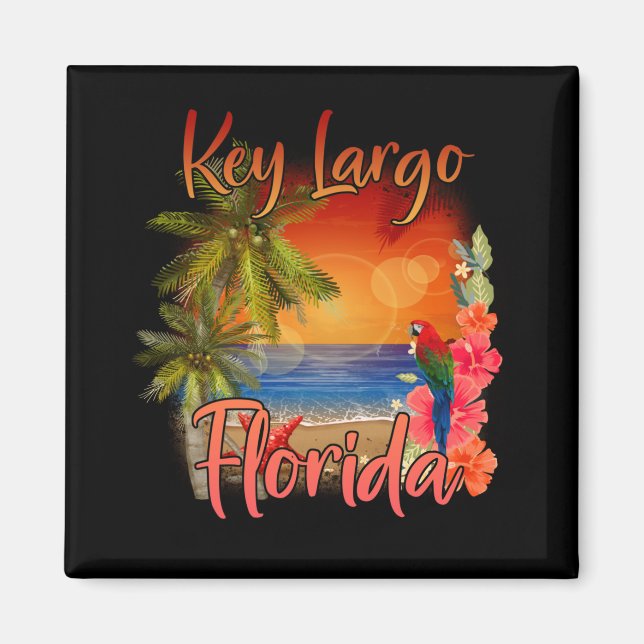 Aimant Key Largo Florida Keys Tropical Beach Sunset (Devant)