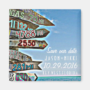 Aimant Key West Destination Wedding Enregistrer la date