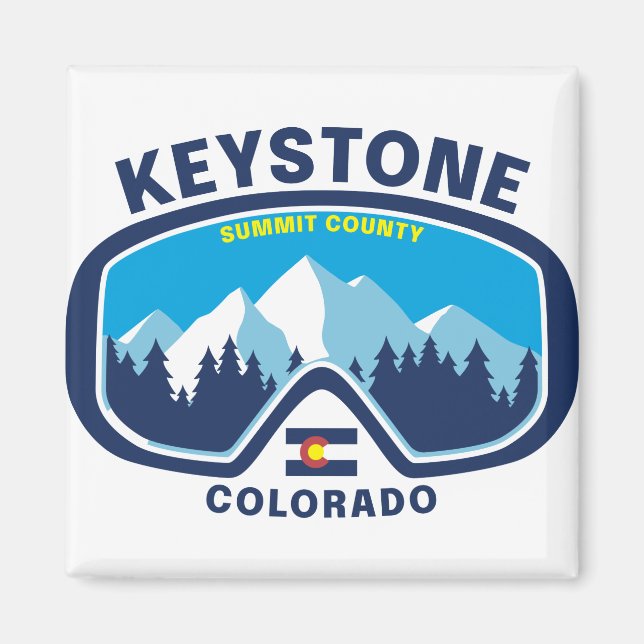 Aimant Keystone Colorado Mountain Ski Goggings (Devant)