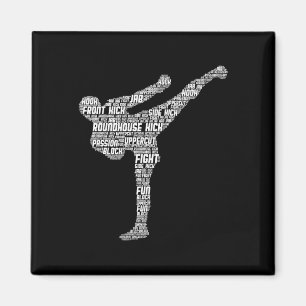 Aimant Kickboxing Kickboxer Taekwondo Karaté Enfants Garç