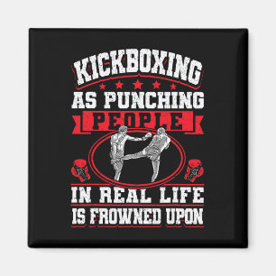 Aimant Kickboxing Vintage Kickboxing comme frapper les ge