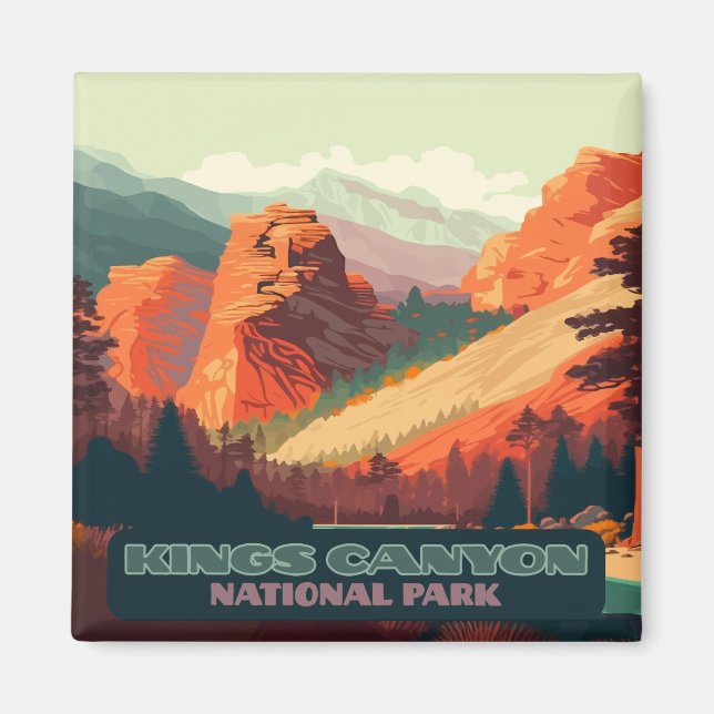 Aimant Kings Canyon National Park California Mountains (Devant)