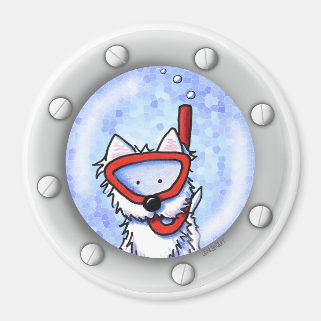 Aimant KiniArt Snorkel Westie Porthole (Devant)