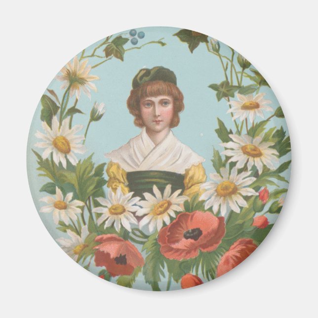 Aimant Kitschy Retro German Valentine's Card, 1884 (Devant)