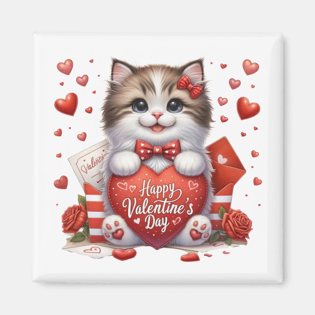 Aimant Kitty pour la Saint-Valentin   (Devant)