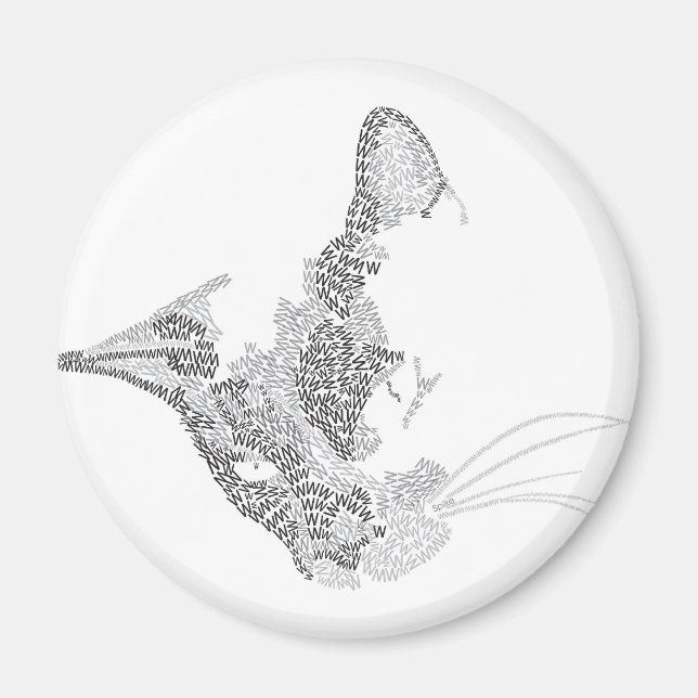 Aimant Kitty typographique (Devant)