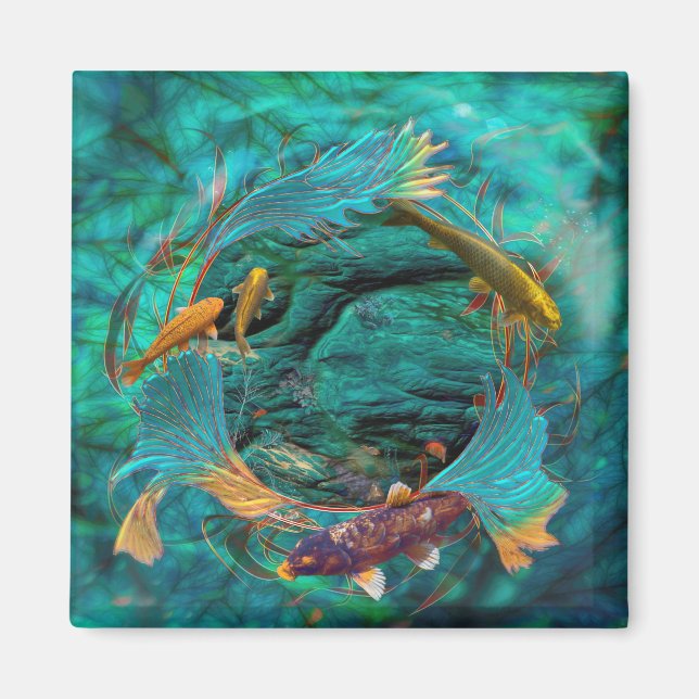 Aimant Koi Fish NAGER EN PAIX (Devant)