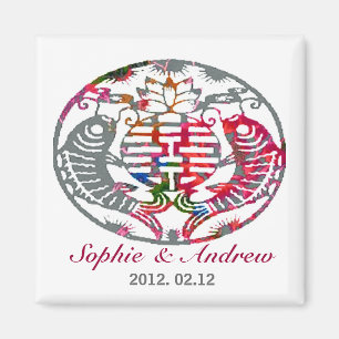 Aimant Koi Love Double Bonheur Mariage oriental