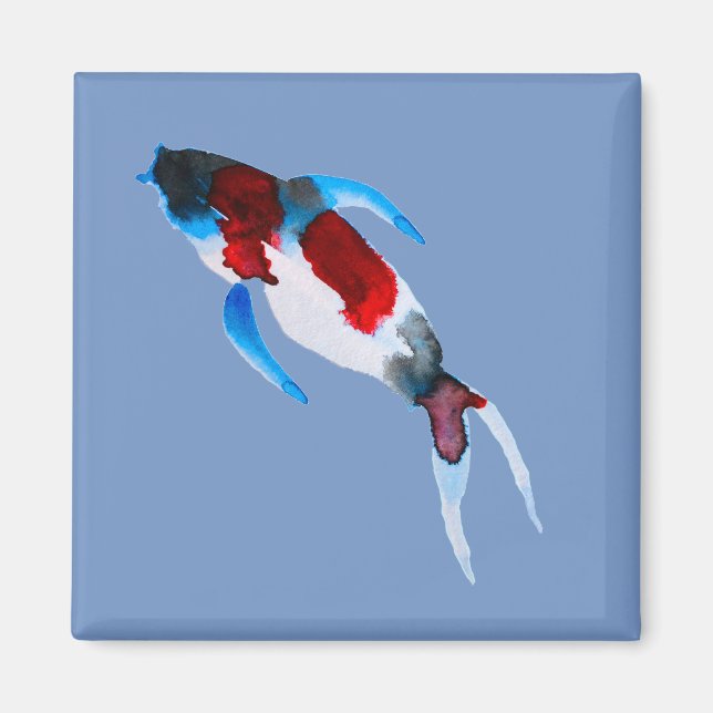 Aimant Koi poisson aquarelle fine art (Devant)