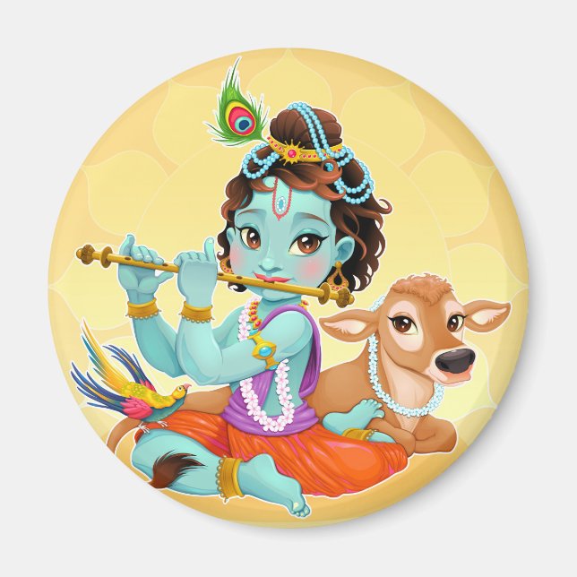 Aimant Krishna Indian God playing (Devant)