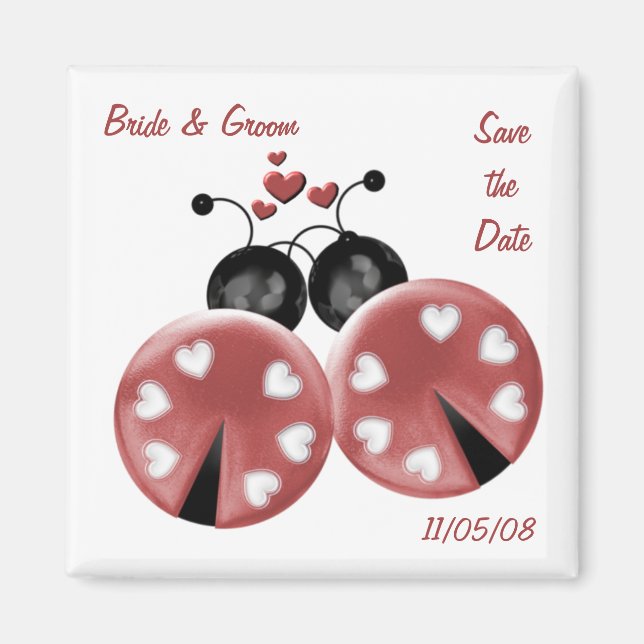 Aimant KRW Custom Love Bugs Enregistrer le Mariage de dat (Devant)