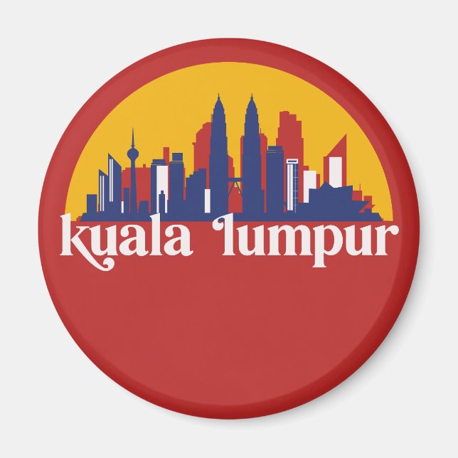 Aimant Kuala Lumpur Malaisie Rétro City Skyline Ville (Devant)