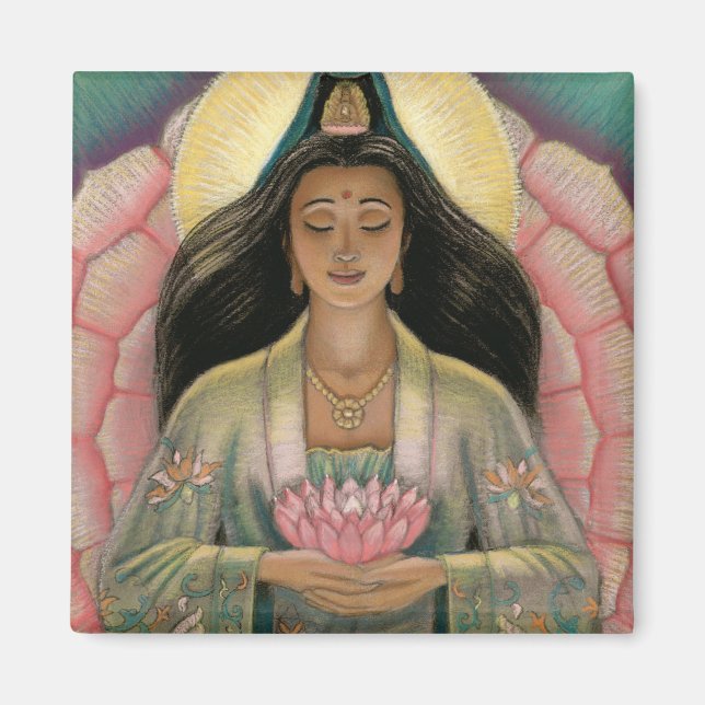 Aimant Kuan Yin déesse de la compassion (Devant)
