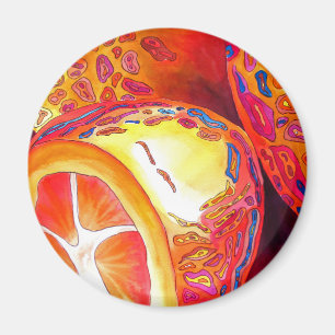 Aimant Kumquats agrumes oranges aquarelles fruits art