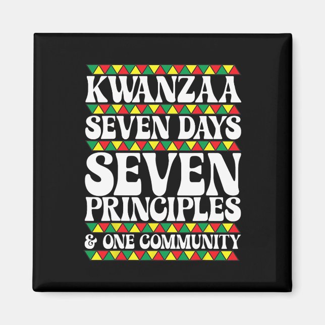 Aimant Kwanzaa Sept Jours Sept Principes Une Communauté (Devant)