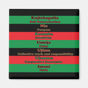 Aimant Kwanzaa sept principes verdissent le noir rouge