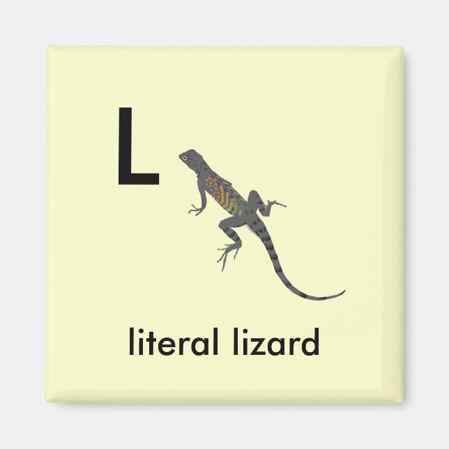 Aimant L - lézard littéral (Devant)