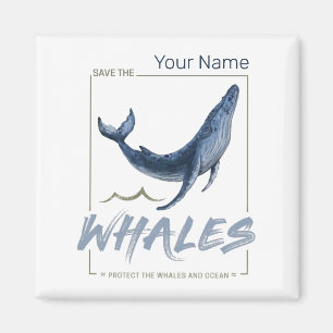 Aimant La baleine protège les baleines et la cétacée d'aq