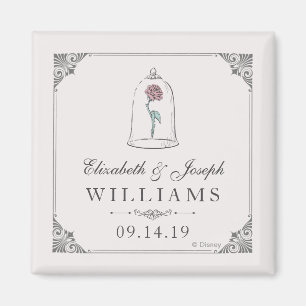 Aimant La beauté et la bête Mariage Rose enchanté