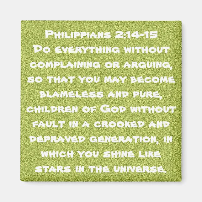 Aimant La Bible vers encouragement Philippiens 2:14-15 (Devant)