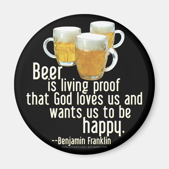 Aimant La bière est la preuve (Franklin) (Devant)