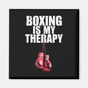 Aimant La boxe est ma thérapie Citation Boxe Kickboxing B