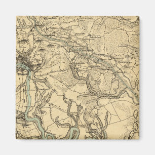Aimant La carte militaire de Richmond et de Petersburgh