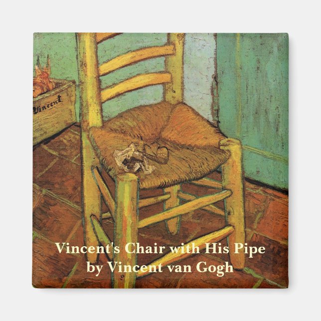 Aimant La chaise de Vincent avec son pipe par Vincent van (Devant)