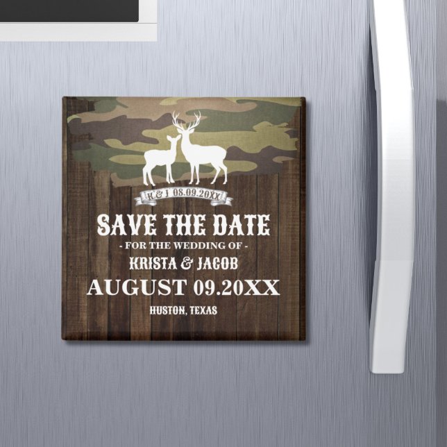 Aimant La Chasse Est Au-Dessus Du Mariage Occidental Sauf (The Hunt Is Over Western Wedding Save The Date Magnet)