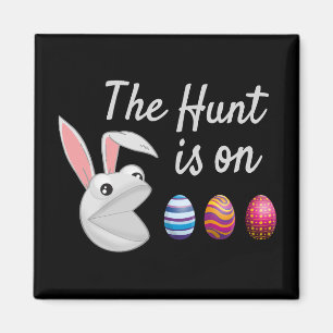 Aimant La chasse est sur la chasse aux oeufs de lapin de 