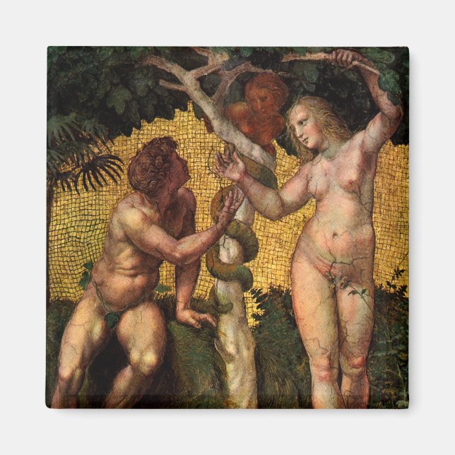 Aimant La Chute - Adam et Eve de Raphaël Sanzio (Devant)
