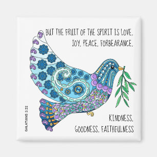 Aimant La colombe colorée et le verbe sur la paix (Galat