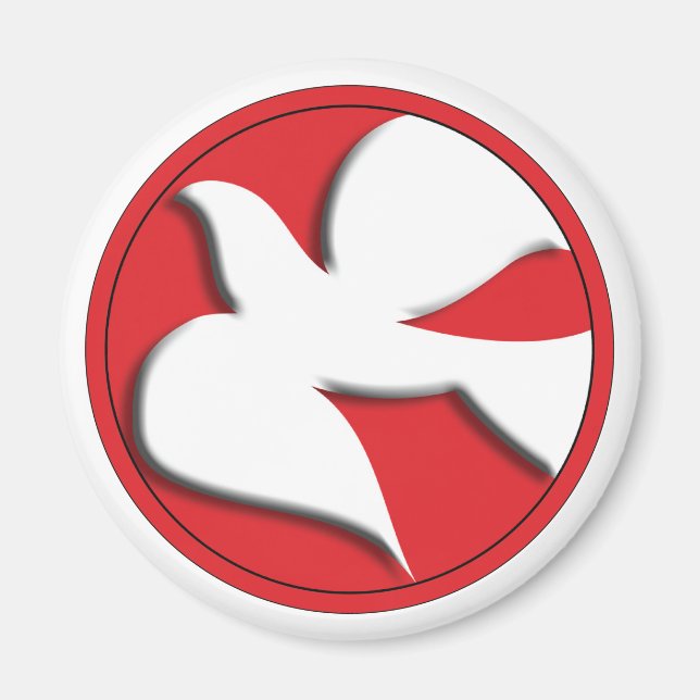 Aimant La colombe de confirmation dans le cercle rouge (Devant)