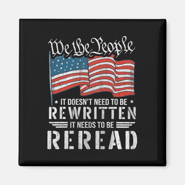 Aimant La Constitution Américaine Du Drapeau Des Etats-Un (Devant)