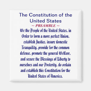 Aimant La constitution des Etats-Unis (préambule)